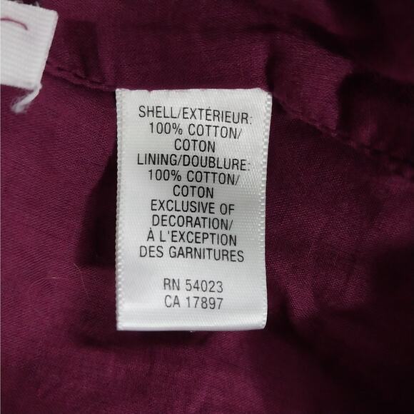 NWOT! OLD NAVY! BURGUNDY RED COTTON BOHO CHIC TIE BACK POUF SLEEVE DRESS! SZ XXL - Picture 9 of 11